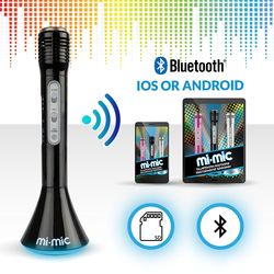 Mi-Mic Karaoke Microphone Speaker with Bluetooth and LED Lights - Black 2 Thumbnail