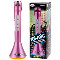 Mi-Mic Karaoke Microphone Speaker with Bluetooth and LED Lights - Pink Thumbnail