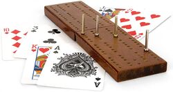 Wooden Cribbage Board & Cards