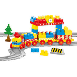 Dolu Multi Colour Kids Building Blocks and Train Set Toy Track - 89 Pcs Thumbnail