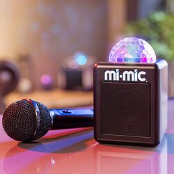 Mi-Mic Mini Karaoke Machine and Disco Cube Speaker LED Lights 2 Thumbnail