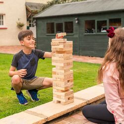 Garden Games Tumble Tower Stack 'N' Fall Wooden Blocks Indoor Outdoor Play Set 1 Thumbnail