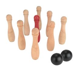 Garden Games Wooden Skittles Indoor Outdoor Kids Junior Game Thumbnail