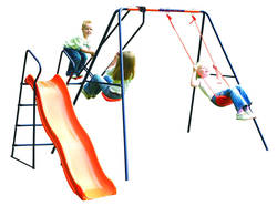 Hedstrom Saturn Playground Sets - Swing, Glider & Slide - Steel Frame 1 Thumbnail