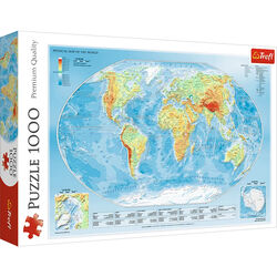 Trefl Physical Map of the World Puzzle Adults - 1000 Pieces Thumbnail