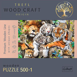 Trefl Wild Cats in the Jungle Wooden Puzzle - 500+1 Pieces 1 Thumbnail