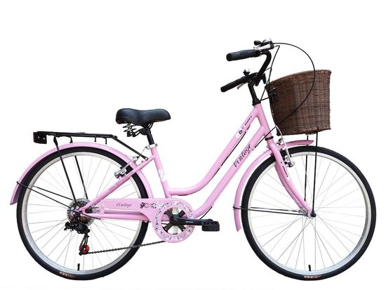 ladies pink vintage bike
