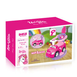 Dolu Unicorn Step Car 4-In-1 Kids Girls Ride On Toy - Pink 3 Thumbnail