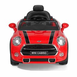 Mini Cabrio Kids Convertible Electric Ride On Car with LED Headlights - Red 2 Thumbnail