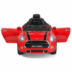 Mini Cabrio Kids Convertible Electric Ride On Car with LED Headlights - Red 4 Thumbnail