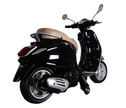 Vespa Primavera Licenced Kids 6v Electric Ride On Retro Moped - Black - 3-7yrs 2 Thumbnail