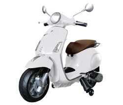 Vespa Primavera Licenced Kids 6v Electric Ride On Retro Moped - White - 3-7yrs Thumbnail