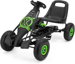 Xootz Viper Racing Go Kart Kids Ride On Pedal Car - Black/Green Thumbnail