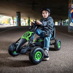 Xootz Viper Racing Go Kart Kids Ride On Pedal Car - Black/Green 3 Thumbnail