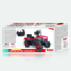 Dolu Kids Tractor Battery Operated Ride On Truck with Horn 6V, Red - 3 Years+ 3 Thumbnail
