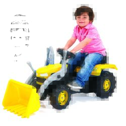 Dolu Kids Tractor Pedal Operated Ride On Truck with Excavator, Yellow - 3 Years+ 1 Thumbnail
