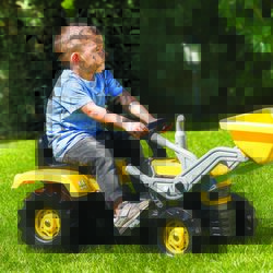 Dolu Kids Tractor Pedal Operated Ride On Truck with Excavator, Yellow - 3 Years+ 2 Thumbnail