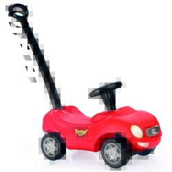 Dolu Toddler Kids Racer Ride On Push Along Car Toy w/ Parental Handle Red 18 mth 