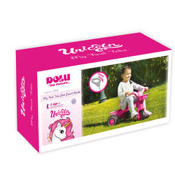 Dolu Unicorn Kids Girls My First Trike Ride On with Parent Handle - Pink 2 Thumbnail