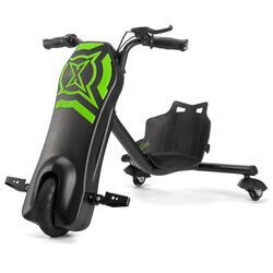 Xootz Typhoon Power Drift Trike Electric Ride On - Black/Green Thumbnail