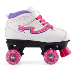 Xootz Disco Quad Skates Roller Skates Boots with LED Wheels, White 2 Thumbnail