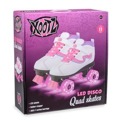 Xootz Disco Quad Skates Roller Skates Boots with LED Wheels, White 5 Thumbnail