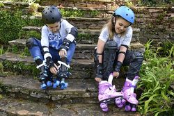 Xootz Quad Adjustable and Padded Kids Roller Skates Boots, Blue - Sizes 3 to 5 4 Thumbnail