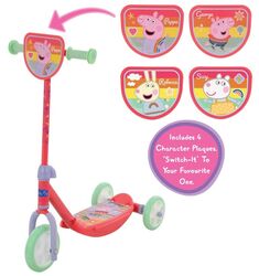 Peppa Pig Switch It Multi Character Tri Scooter - Multicoloured Thumbnail