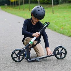 Xootz Big Wheel Kids Folding Push Scooter with Adjustable Handlebars - Black 7 Thumbnail