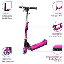 Xootz Element Junior Folding Electric Scooter Ride On, 12V - Pink 1 Thumbnail