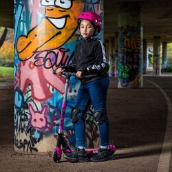 Xootz Element Junior Folding Electric Scooter Ride On, 12V - Pink 2 Thumbnail