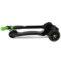Xootz Folding Tri Scooter with LED Wheels & Adjustable Handlebar - Black 2 Thumbnail