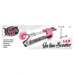 Xootz Kids Alloy Folding Push Kick Scooter with LED Wheels, Pink 2 Thumbnail