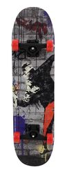 Brandalised Banksy Flower Bomber Skateboard - Black 5 Thumbnail