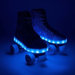 Xootz Canvas Roller Skates for Kids with LED Lights 1 Thumbnail