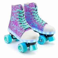 Xootz Canvas Roller Skates for Kids with LED Lights