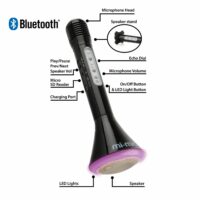 Mi-Mic Karaoke Microphone Speaker with Bluetooth and LED Lights - Black - Image 2