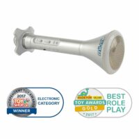 Mi-Mic Karaoke Microphone Speaker with Bluetooth and LED Lights - Silver - Image 3