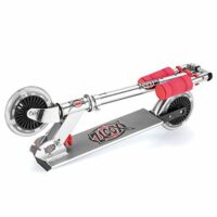 Xootz Kids Alloy Steel Folding Push Kick Scooter with LED Wheels, Red - Image 2