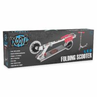 Xootz Kids Alloy Steel Folding Push Kick Scooter with LED Wheels, Red - Image 3