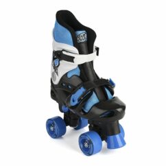 Xootz Quad Adjustable and Padded Kids Roller Skates Boots, Blue - Sizes 3 to 5
