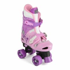 Xootz Quad Adjustable and Padded Kids Roller Skates Boots, Pink - Sizes 10 to 12