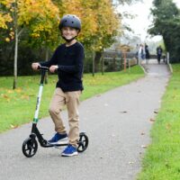 Xootz Big Wheel Kids Folding Push Scooter with Adjustable Handlebars - Black - Image 6