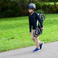 Xootz Big Wheel Kids Folding Push Scooter with Adjustable Handlebars - Black - Image 10