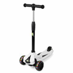 Xootz Kids Folding Tri Scooter with LED Wheels and Adjustable Handlebar - White