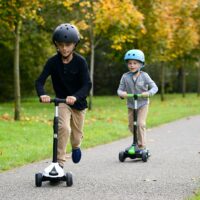 Xootz Kids Folding Tri Scooter with LED Wheels and Adjustable Handlebar - White - Image 7