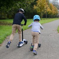 Xootz Kids Folding Tri Scooter with LED Wheels and Adjustable Handlebar - White - Image 9