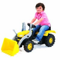Dolu Kids Tractor Pedal Operated Ride On Truck with Excavator, Yellow - 3 Years+ - Image 2