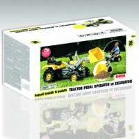 Dolu Kids Tractor Pedal Operated Ride On Truck with Excavator, Yellow - 3 Years+ - Image 4
