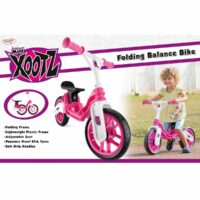 Xootz Toddler Kids Girls Folding Training Balance Bike - Pink - Image 3